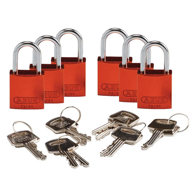 BRADY 133265 Lockout Padlock,KD,Orange,1-7/16"H,PK6