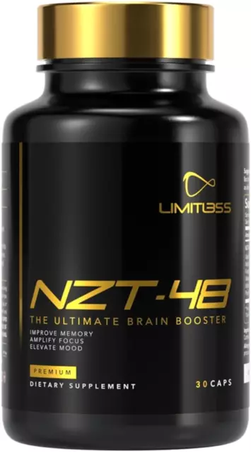 NZT-48 Premium Brain Booster - Nootropic - Brain Supplement for Memory + Focus +