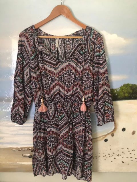 "SEAFOLLY" purples/blues printed long sleeve playdress/as new/S