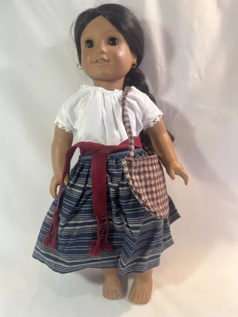 American Girl Josefina School Outfit Set: Indigo Skirt Belt Comisa PLUS Wool Bag