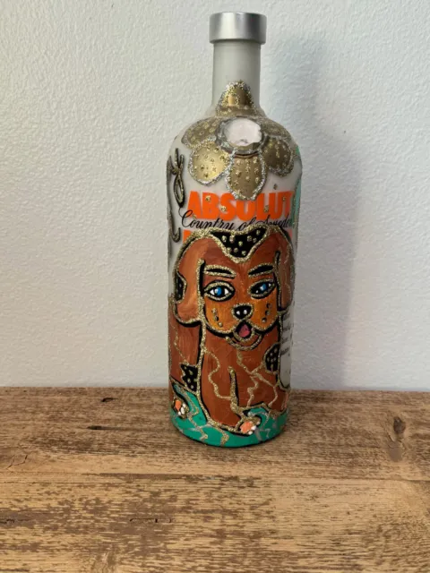 Jon Planas Absolut Vodka Bottle - Art Deco Hand Painted and Signed