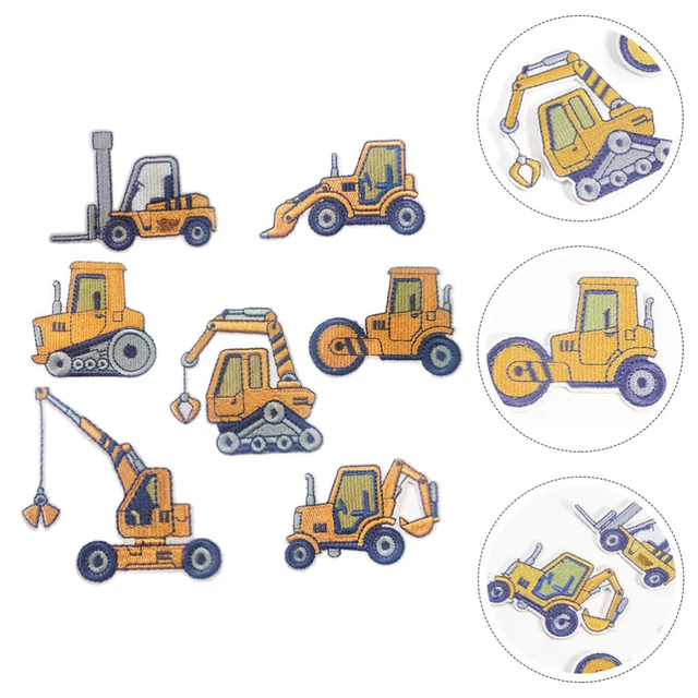 7pcs Engineering Car Form Stickerei Patch Kleidung Patch Kleidungszubehör