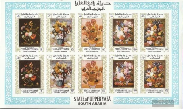 Aden - Upper Yafa 89B-93B Sheetlet mint never hinged mnh 1967 Paintings - Flower