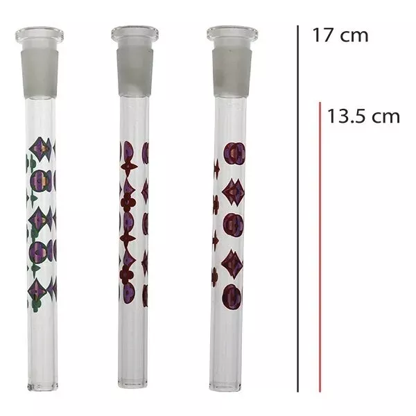 13.5CM cm Colored LV Diamond Glass Stem (With NO Slits) Great for glass Grippers