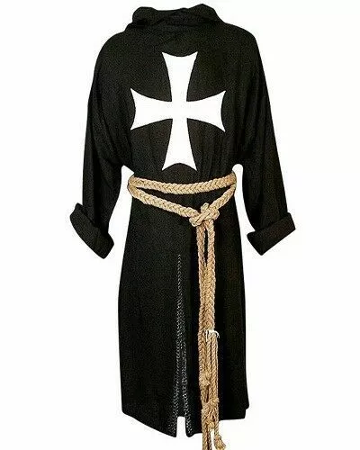 Medieval Tunic Surcoat & Cloak Knights Hospitaller Cape Men Cosplay Hoodie Mens 2