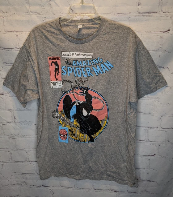 Spider Man T Shirt Mens Gray Special 25th Anniversary Issue Marvel Amazing Sz XL