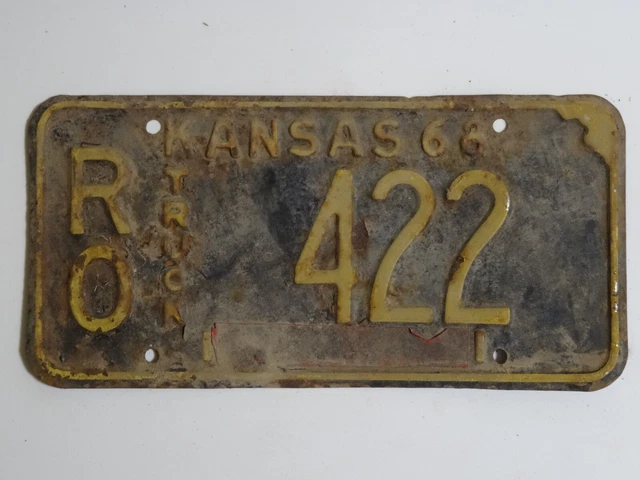 1968 Kansas RO TRUCK 422 License Plate / American Number Plate