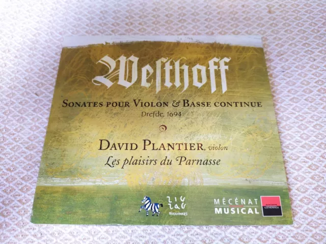 Westhoff : Sonates pour violon & basse continue - David Plantier - CD Zig Zag