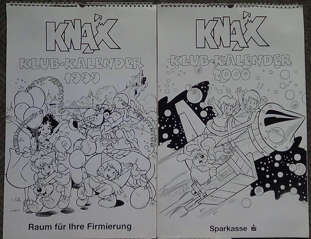 5 X KNAX-CLUB-KALENDER - 1997 bis 2001 - Profi-Andrucke - selten