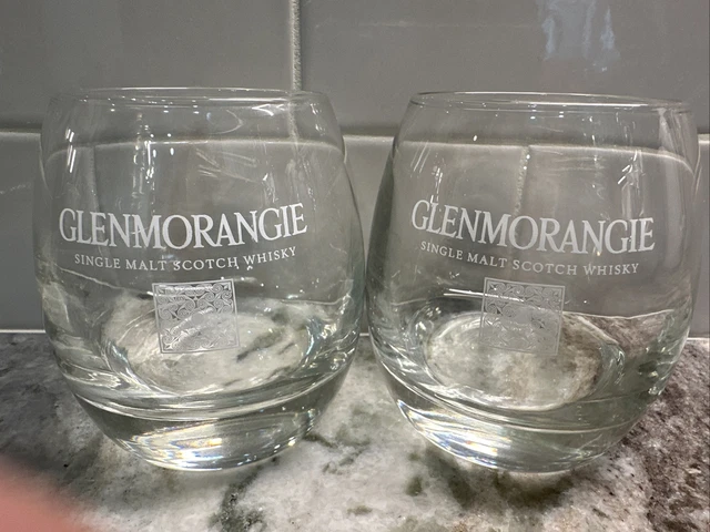 Glenmorangie Single Malt Scotch Whiskey, Pair of Rocks Glasses, New Pristine