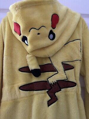 Pokemon Soft Fleece Dressing Gown with 3D Pikachu Hood for Boys Girls Age 6-7
