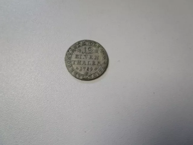 Altdeutschland Silbermünze 12 EINEN THALER 1789