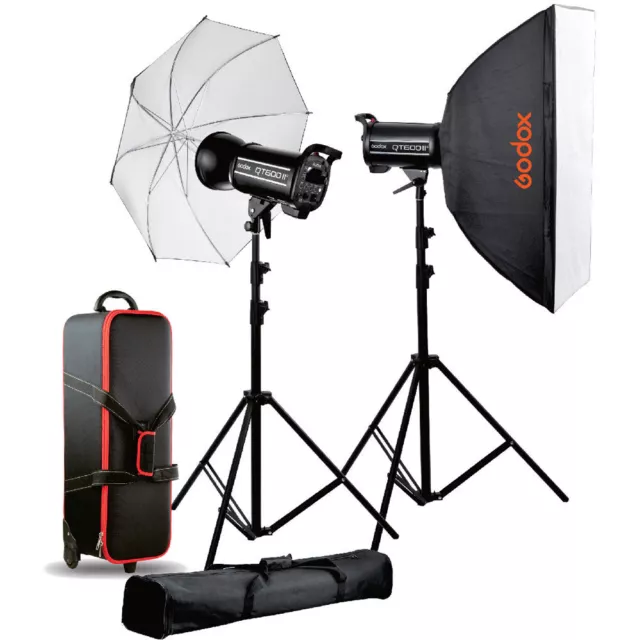 Kit de flash de estudio de 2 luces Godox QT600II-C