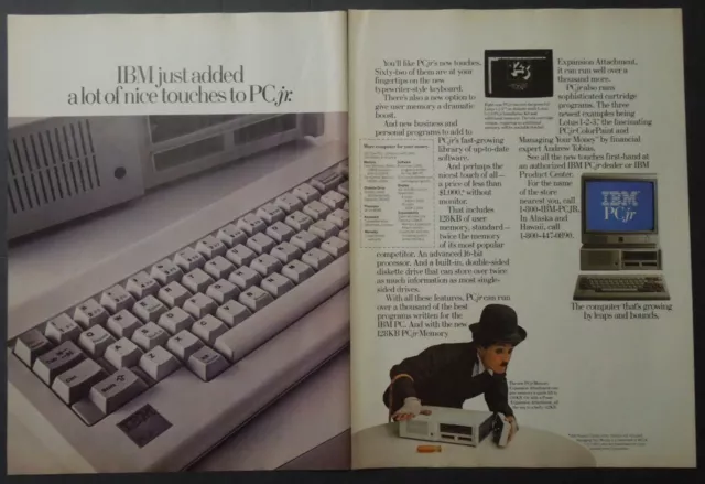 1984 IBM PC Jr. Personal Computer System 2 Page Magazine Ad