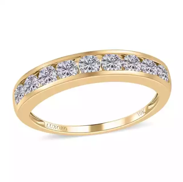 Wedding Jewelry for Bride for Women 10K Yellow Gold Moissanite Ring Size 8 Ct 1