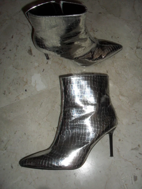 BERSHKA STIVALETTI PELLE vera donna invernali Zeppa EUR 10 00