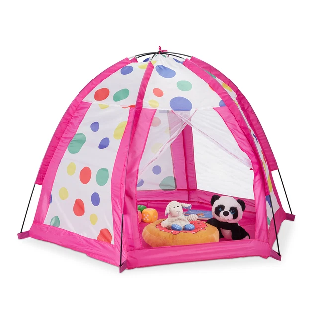 Tente Pour Enfants Avec Guirlandes Et Ballons - Cabane Intérieure/extérieure 123x100x123 Cm - 3 Fenêtres, Jeu Complet
