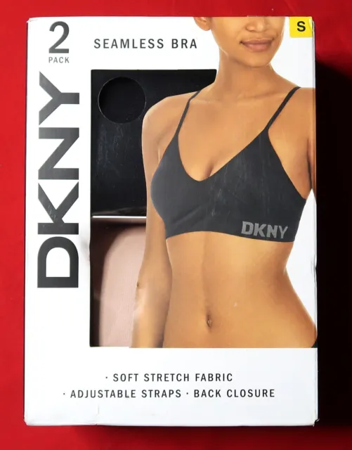 DKNY LADIES' 2 Pack Seamless Bralette Seamless Bra Soft Stretch