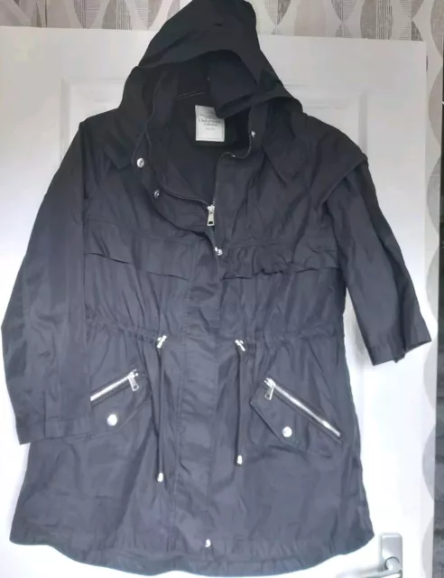 Excellent Condition George Black Hooded Coat Size 16