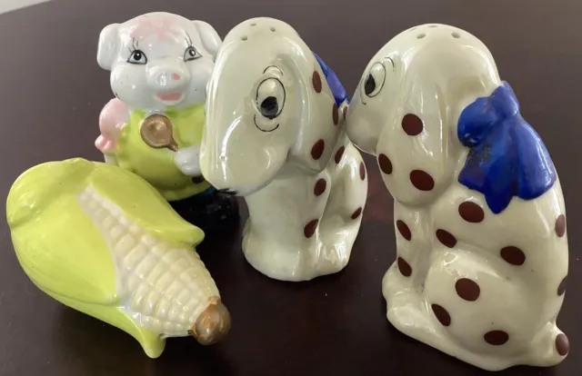 Vintage Kitsch Animals Baby Decor Salt&Pepper Shakers Made In Japan