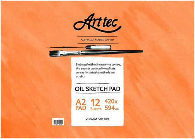 Arttec Oil Sketch A2 Art Pad Acid Free 12 Sheets Embossed w/ Canvas Texture