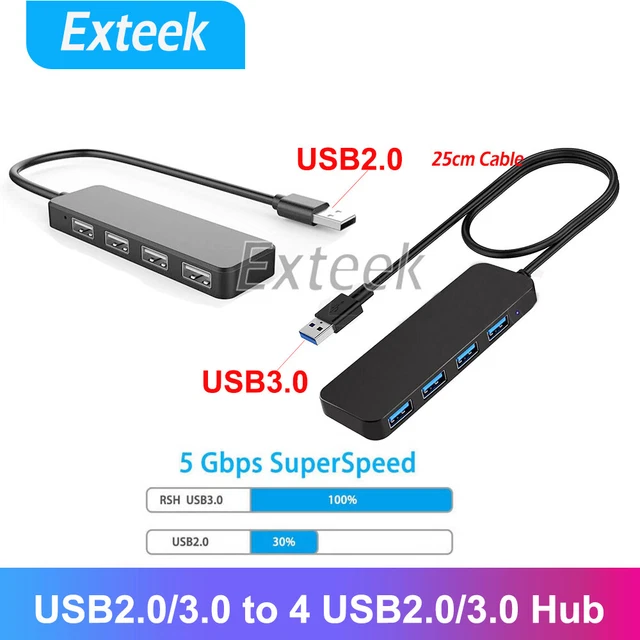 Multi USB 3.0 2.0 Hub 4 Port High Speed Slim Compact Expansion Smart Splitter AU