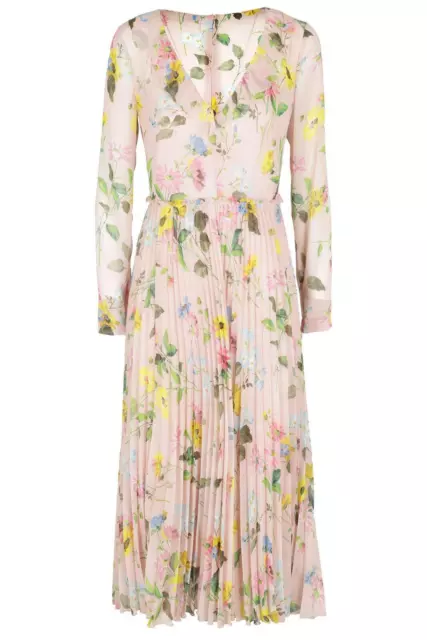 RED Valentino Redvalentino Floral Printed V-neck Long-sleeved Dress