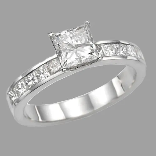 2.25 CT Beauty Princess Cut Diamond Engagement Ring 14K White Gold H/VS1