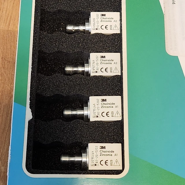 CEREC 3M Chairside Zirconia - 4 Crown Blocks A1, A2 -Opened Box
