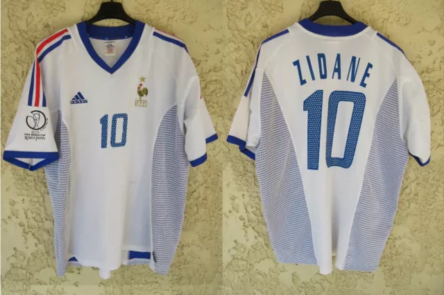 Maillot Equipe de FRANCE Adidas World Cup 2002 ZIDANE 10 jersey shirt vintage XL