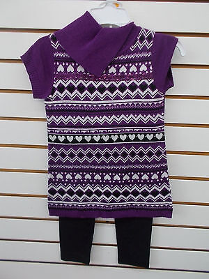 Girls Pogo Club 2pc Purple Sweater & Leggings Set Size 4 - 14/16