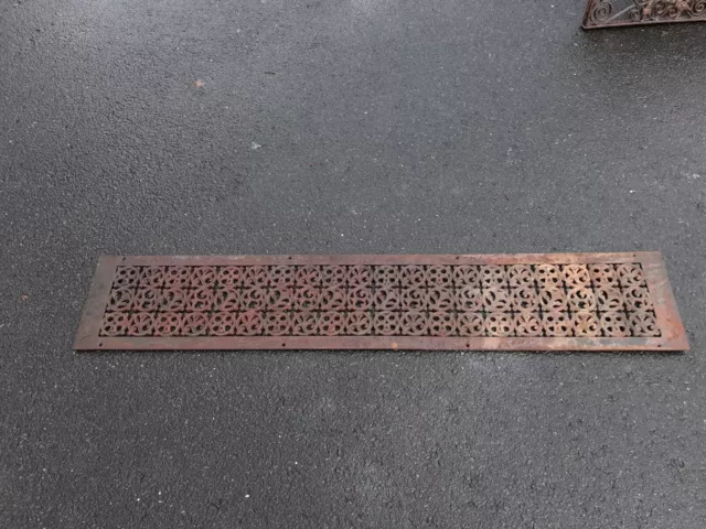 Large Antique Cast Iron Architectural Salvage Rectangle Wall Panel