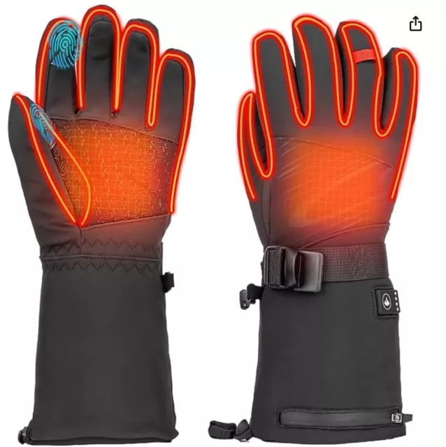 Gant Chauffant Rechargeables avec 3 Réglages de Chaleurs pour cyclisme, ski...