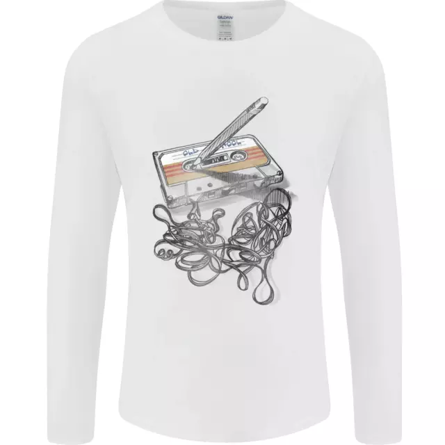 Old School Tape Cassette Music 80s 90s Mens Long Sleeve T-Shirt