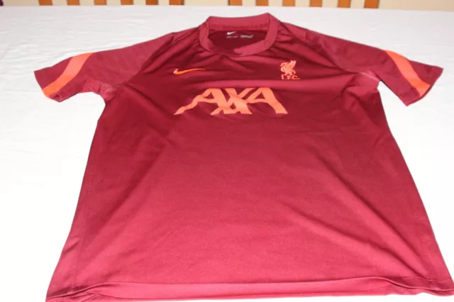 T-Shirt Di Calcio Ant. Liverpool Di Marca Nike Taglia L Pubblicità Axa