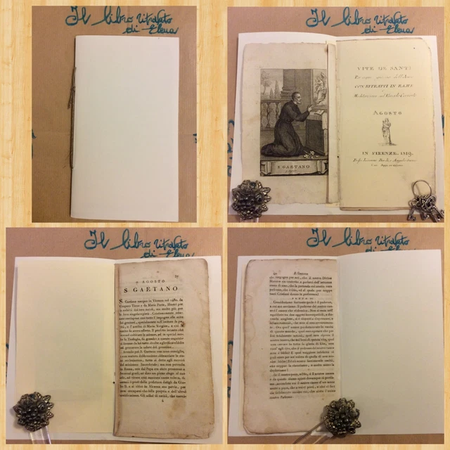 Stampa Incisione in rame 7 Agosto San Gaetano e meditazioni Vite dei Santi 1819