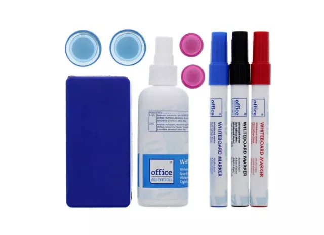 Whiteboard Marker Stifte Set 9Teilig Boardmarker Reinigungsspray Magnete Schwamm