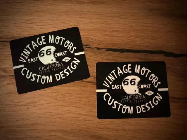 2x Vintage Custom Aufkleber Motorrad Oldtimer Cafe Racer Bobber Scrambler #171