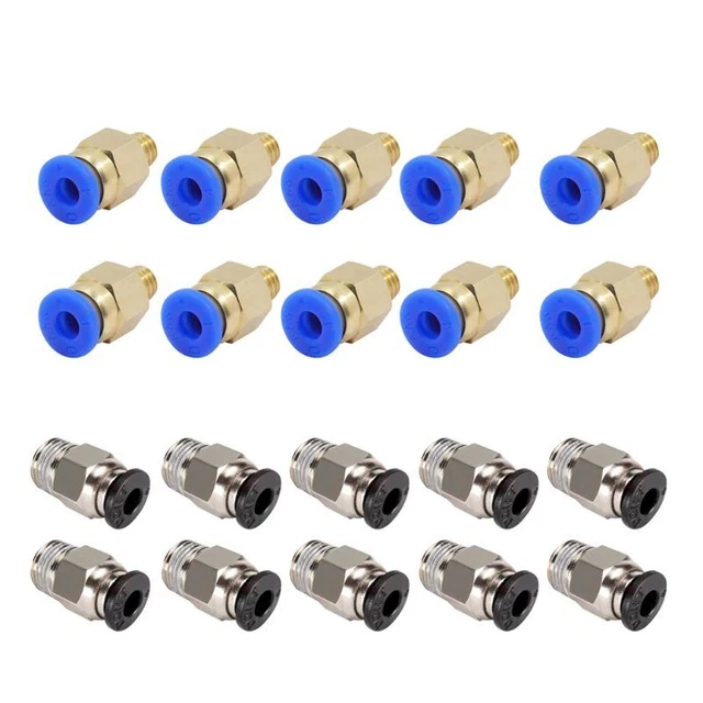 10 Pieces Brass Straight Pneumatic Fittings PC4-M6/M10 Air Tool Connector