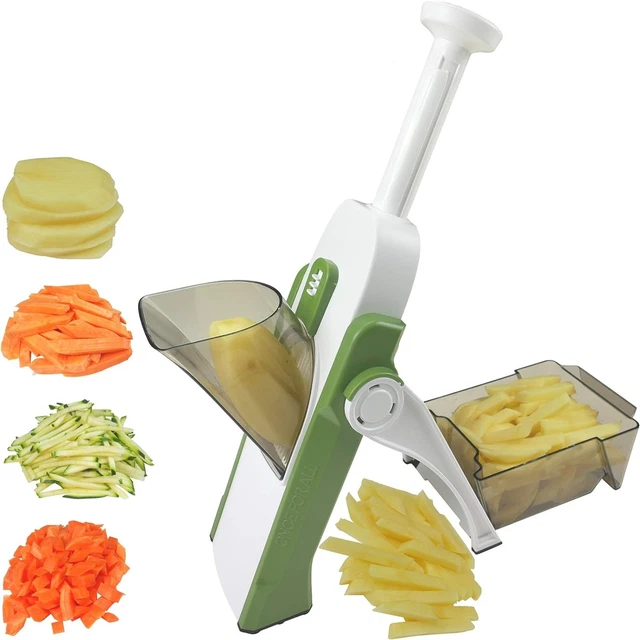 ONCE FOR ALL'S Safest Mandoline Vegetable Slicer with 4 Cutting Modes