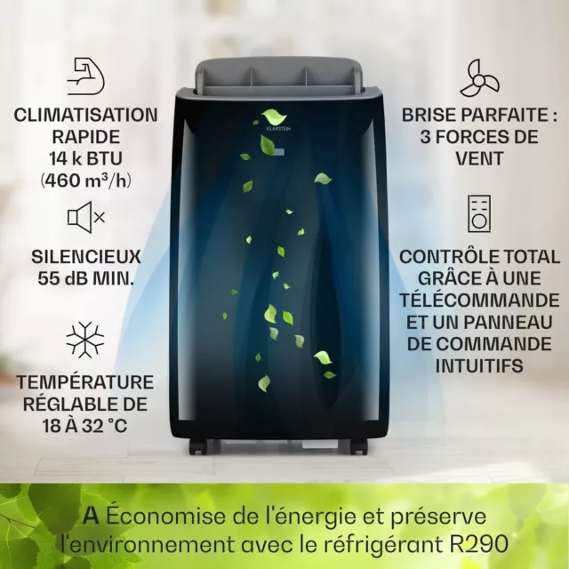 Climatiseur Mobile Silencieux, 4 en 1, Mode Nuit, Déshumidificateur, Ventilateur 2