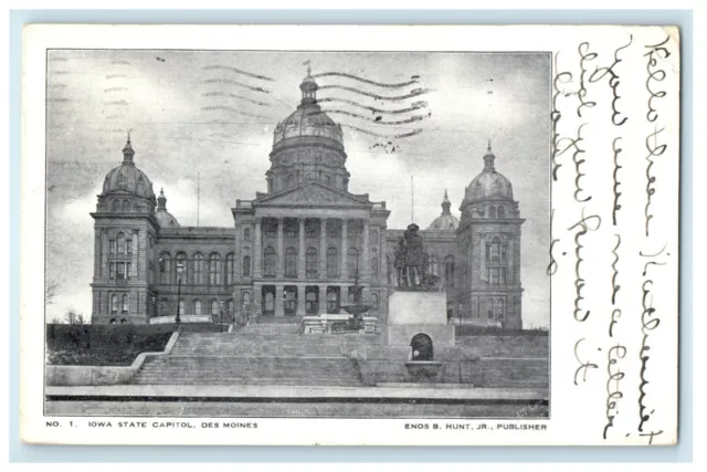 1905 View Of Iowa State Capitol Building Des Moines IA Posted Antique Postcard