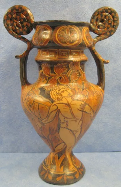 important vase, céramique contemporaine signé Paule Marchand, décor grecque