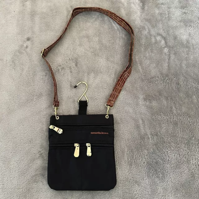 Samantha Brown Black Crossbody Travel Organizer Mini Small