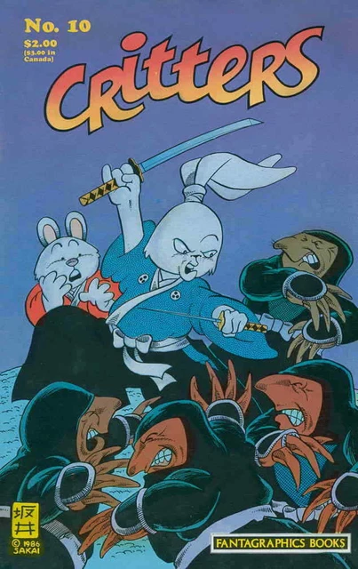 Critters #10 EARLY USAGI YOJIMBO Fantagraphics Books Comics March 1987 (VFNM)