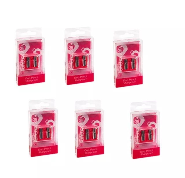 6 × Royal Cosmetics London Duo Cosmetic Pencil Sharpener CARDED