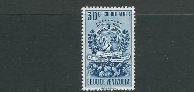 VENEZUELA 1951 ARMS of TACHIRA odd value AIRMAIL (Sc C377 30c) VF MNH fresh L1