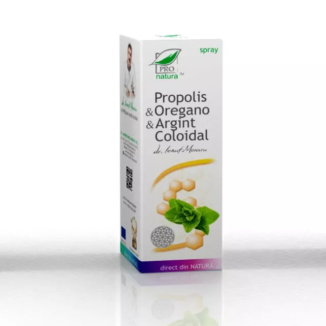 Propolis Oregano Argint Coloidal spray 50ml, romanian natural health product