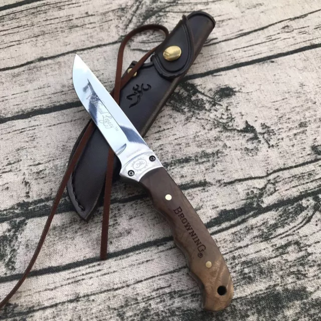 Browning Shadow Wood Fixed Blade Knife for Outdoor Camping Survival Hunting