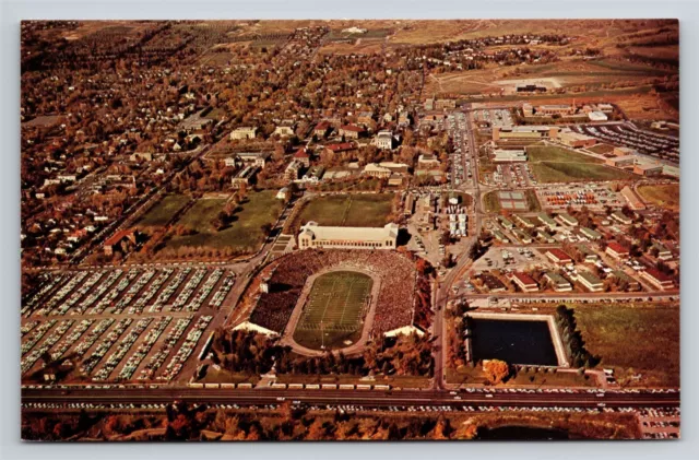 Salt Lake City University of Utah Stadium Postcard Vintage UT Aerial View